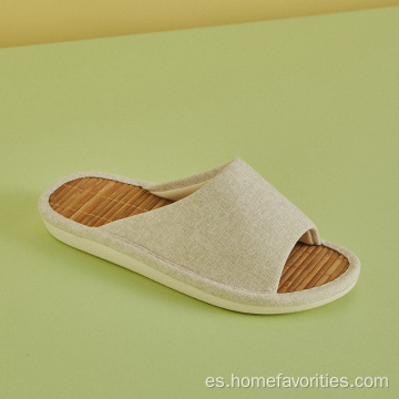 Sandalias y pantuflas unisex de verano de lino y bambú